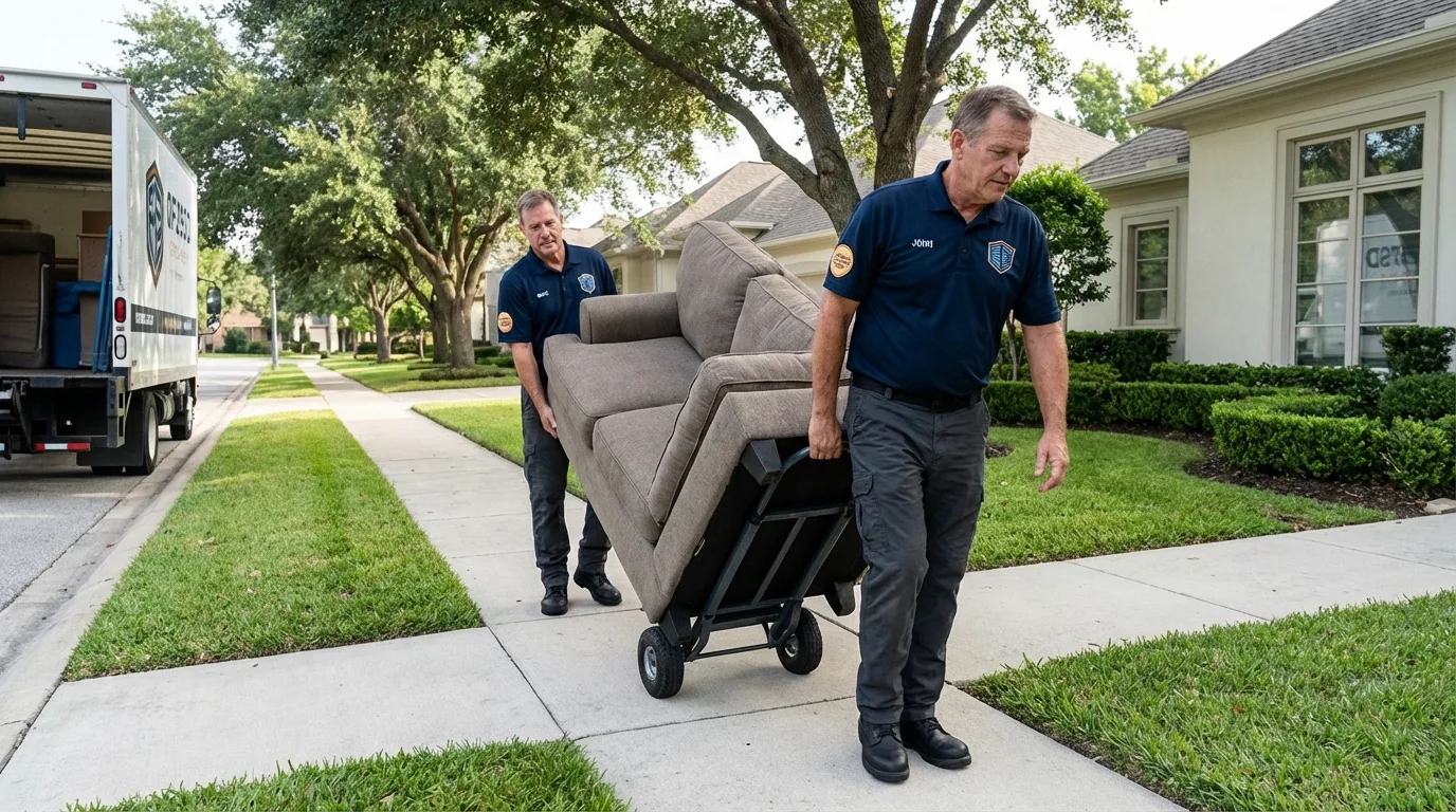 Local residential moving crew loading furniture in North Myrtle Beach, SC