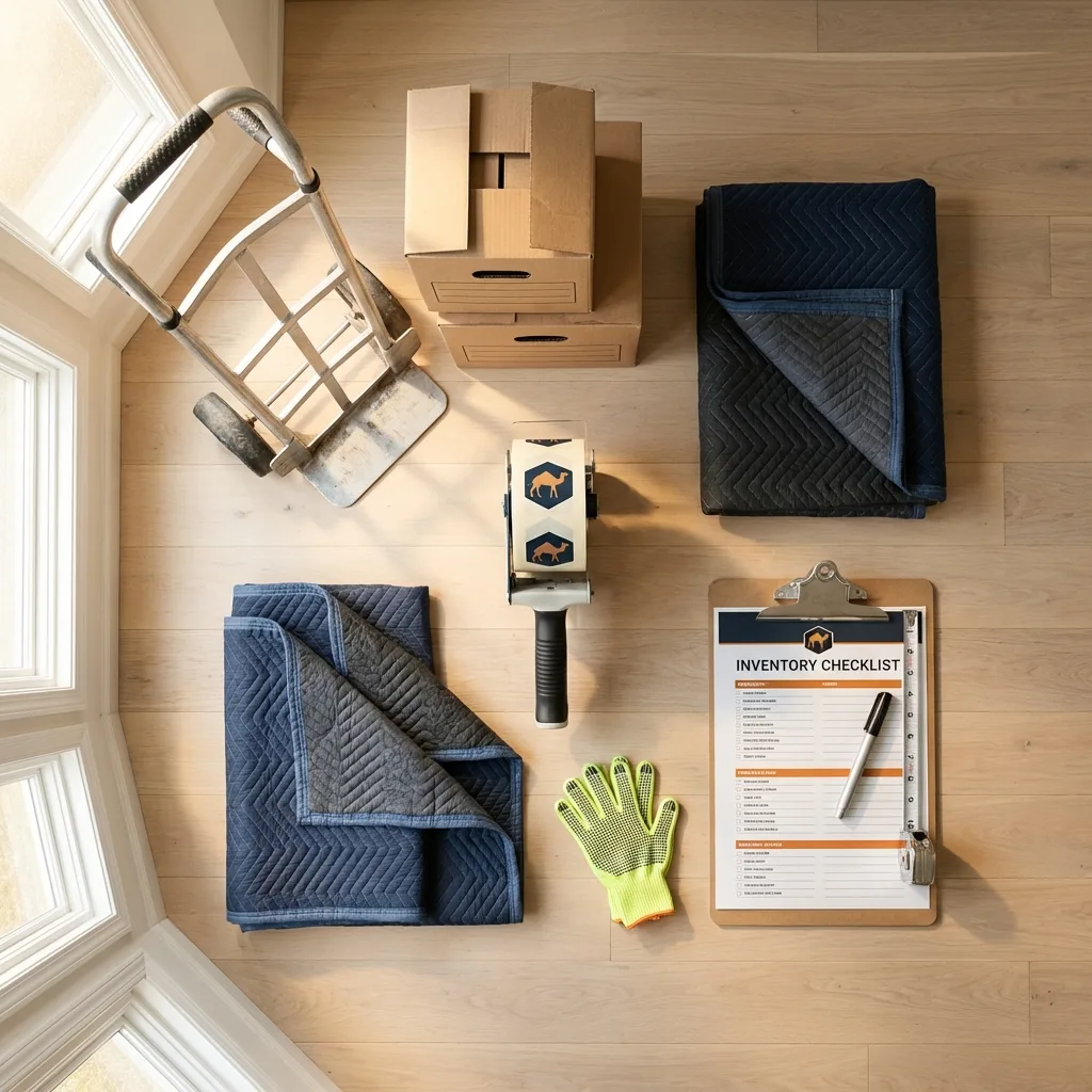 Professional moving supplies and packing materials layout for North Myrtle Beach residential relocations
